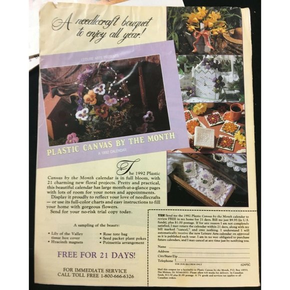 Plastic Canvas Corner Magazine Lot of 4 Crafts Projects - Picture 7 of 9